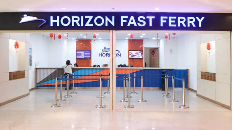 Get tickets at Horizon Fast Ferry Counter at Bayfront Mall